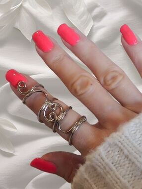 Sterling Silver Full-Finger / Trigger Ring – Artisan Scroll Design (Size ~6.5–7)